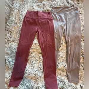 CRZ YOGA Women's Leggings in Mauve and Taupe
